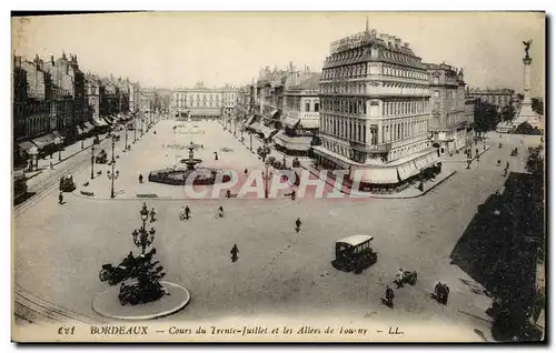 Cartes postales Bordeaux Cours du Trente Juillet et les Allees de Tourny