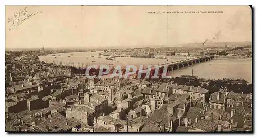 CARTE 3 VOLETS Bordeaux Vue generale prise de la tour Saint Michel