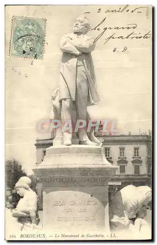 Cartes postales Bordeaux Le Monument de Gambetta