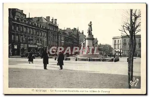 Cartes postales Bordeaux Le Monument Gambetta sur les Allees de Tourny