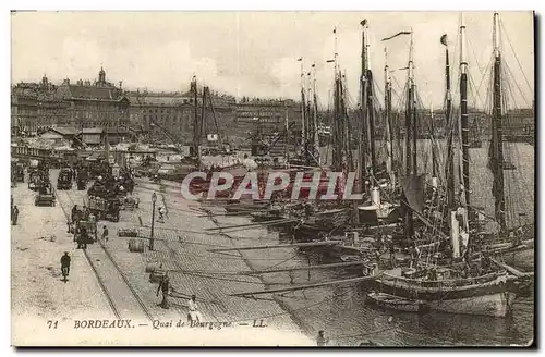 Ansichtskarte AK Bordeaux Quai de Bourgogne Bateaux