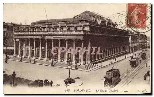 Cartes postales Bordeaux Le Grand Theatre Tramway