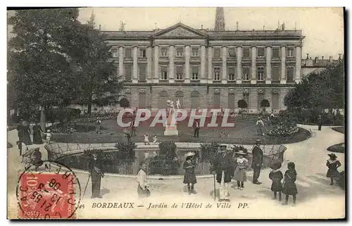 Cartes postales Bordeaux Jardin de l Hotel de Ville Enfants