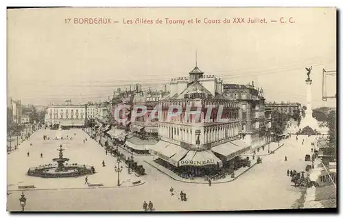 Cartes postales Bordeaux Les Alles de Tourny et le cours du XXX Juillet Gobineau