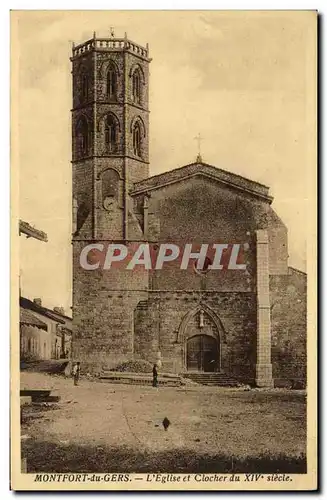 Cartes postales Monfort du Gers L Eglise et Clocher du XlV e siecle