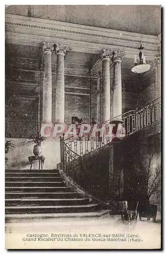 Cartes postales Gascogne Environs de Valence sur Baise Grand escalier du chateau de Busca Maniban