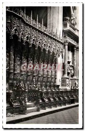 Cartes postales Auch Basilique Ste Marie Fragment des boiseries et details des Stalles du choeur