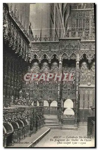 Cartes postales Auch Cathedrale Ste Marie Un fragment des Stalles du Choeur
