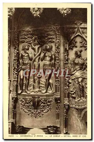 Cartes postales Auch Cathedrale Ste Marie Le Choeur Detail Adam et eve