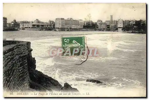 Cartes postales Dinard La Plage de l Ecluse un jour de Tempete