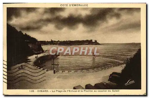 Ansichtskarte AK Dinard La Plage de l Ecluse et la Piscine au coucher du solell