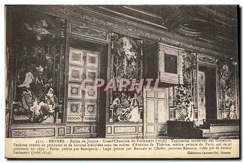 Cartes postales Rennes Palais de Justice Grand chambre du Parlement Tapisseries modernes des Gobelins