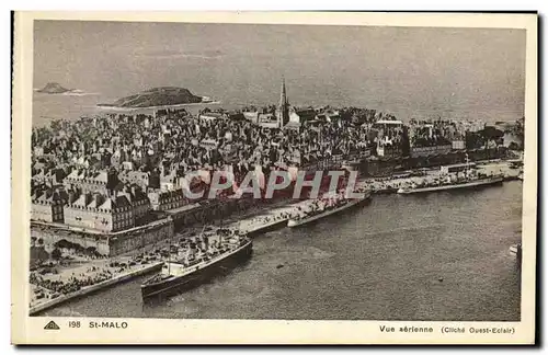 Cartes postales St Malo Vue aerienne Bateaux