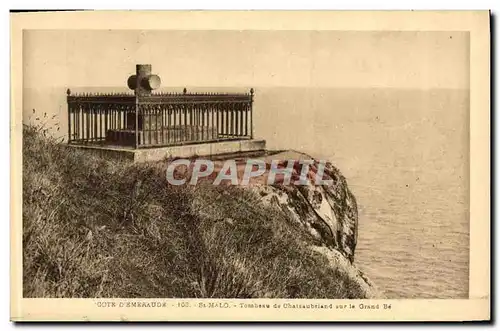 Cartes postales Cote d Emeraude St Malo Tombeau de Chateaubriand sur le Grand Be