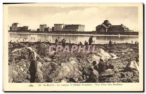 Cartes postales St Malo Le Casino et Hotel Franklin Vue prise des Rochers