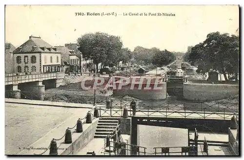 Cartes postales Redon Le Canal et le Pont st Nicolas