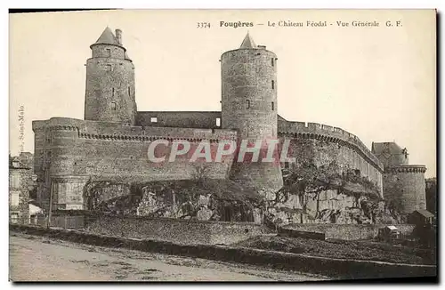 Cartes postales Fougeres La Chateu Feodal Vue Generale