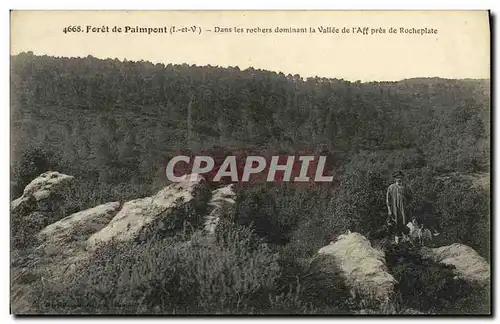 Ansichtskarte AK Foret de Paimpont Dans les rochers dominant la vallee de l Aff pres de Rocheplate