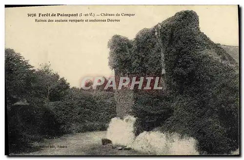 Ansichtskarte AK Foret de Paimpont Chateau de Comper Ruines des anciens remparts et anciennes douves