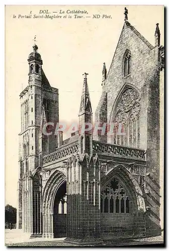 Ansichtskarte AK Dol La Cathedrale Le Portail Saint Magloire et la Tour