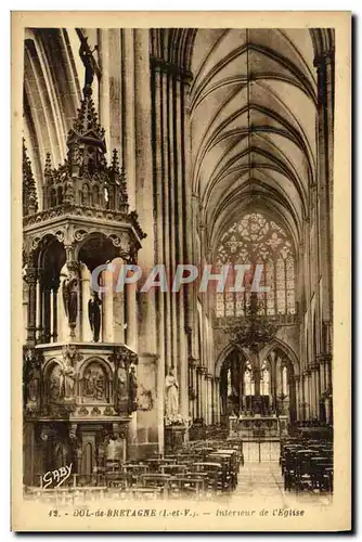 Ansichtskarte AK Dol de Bretagne Interieur de l Eglise