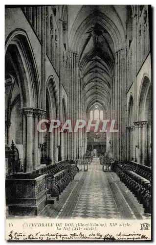 Ansichtskarte AK Cathedrale de Dol Xll e siecle La Nef