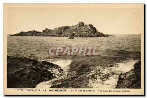 Cartes postales Cote d Emeraude Rotheneuf Le Rocher de Bennetin Vue prise des Rochers sculptes