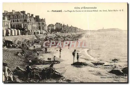 Cartes postales Parame La Plage du Casino et du Grand Hotel Au fond St Malo