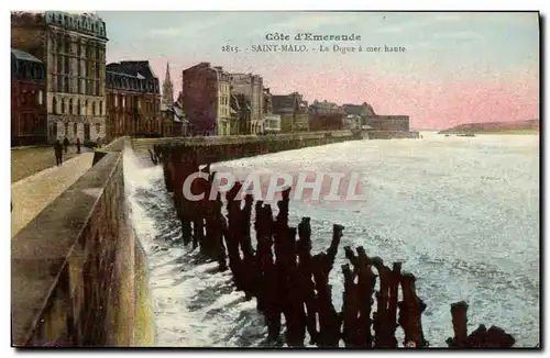 Cartes postales Saint Malo La digue a maree basse