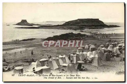 Ansichtskarte AK Saint Malo La greve de Bon Secours et les deux Beys