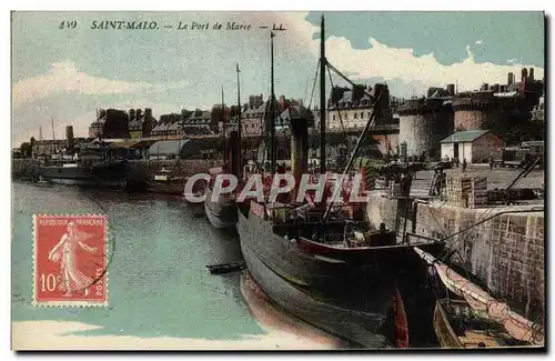 Cartes postales Saint Malo Le port de maree Bateaux