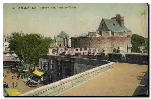 Ansichtskarte AK Saint Malo Les remparts a la porte St Vincent