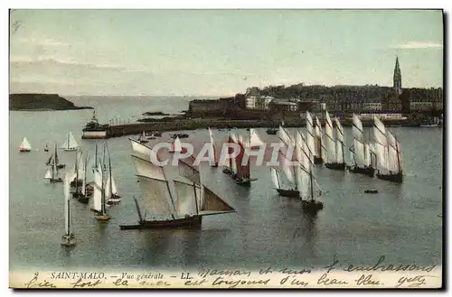 Ansichtskarte AK Saint Malo Vue generale Bateaux