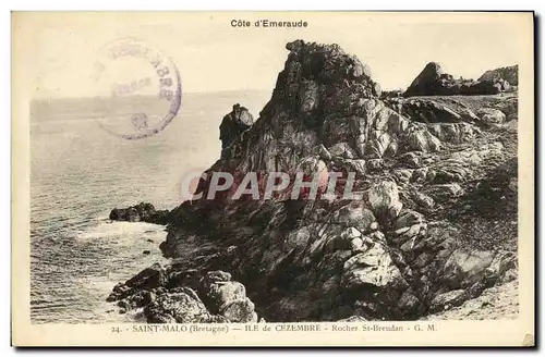 Cartes postales Saint Malo Ile de Cezembre Rocher St Brendan