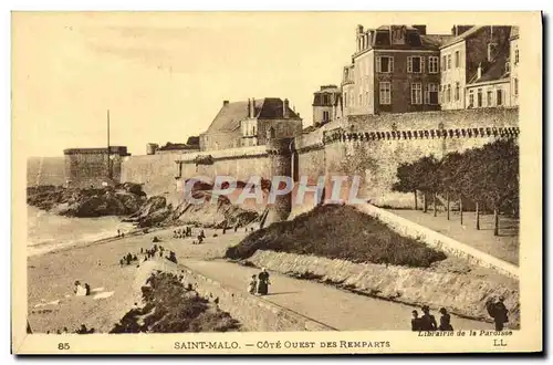 Ansichtskarte AK Saint Malo Cote Ouest Des Remparts