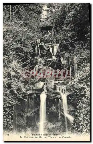 Ansichtskarte AK Rennes Le Nouveau Jardin du Thabor la Cascade