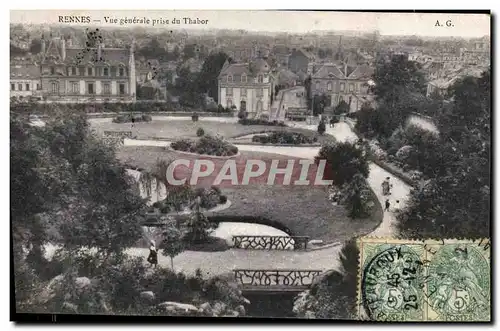 Cartes postales Rennes Vue generale prise du Thabor