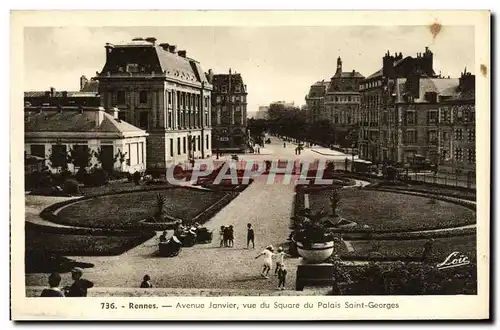 Ansichtskarte AK Rennes Avenue Janvier vue du Square du Palais Saint Georges