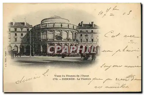 Cartes postales Vues du Reseau de l Ouest Rennes Le Theatre