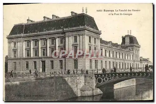 Cartes postales Rennes La Faculte des Siences et le Pont St Georges