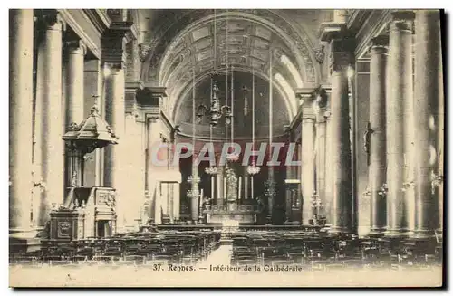 Cartes postales Rennes Interieur de la Cathedrale