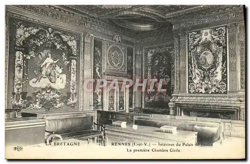 Cartes postales Rennes Interieur du Palais de Justice La Premiere Chambre Civile