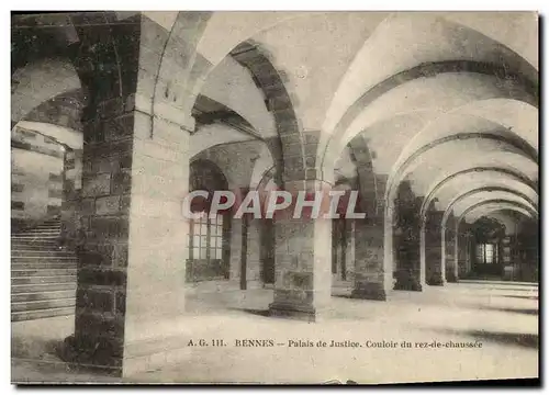 Cartes postales Rennes Palais de Justice Couloir du rez de chaussee