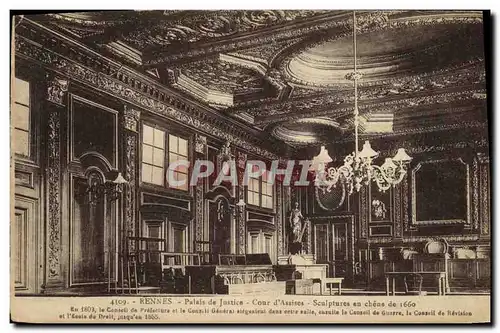 Cartes postales Rennes Palais de Justice Cour d Assises Sculptures en chene de 1660