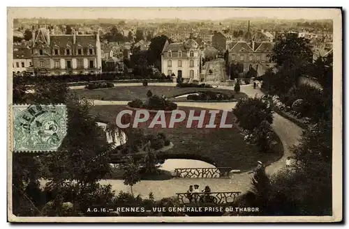 Cartes postales Rennes Vue generale prise du Thabor