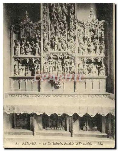 Cartes postales Rennes La Cathedrale Retable