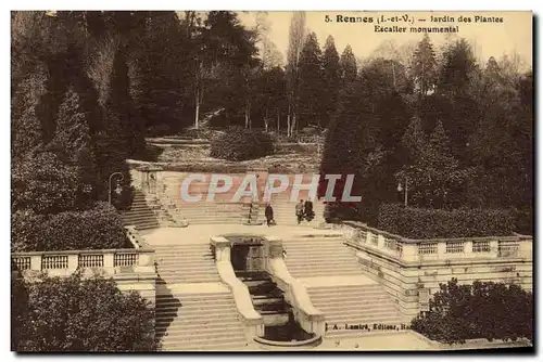 Cartes postales Rennes Jardin des Plantes Escaller monumental