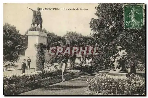 VINTAGE POSTCARD Montpellier Garden of Peyrou