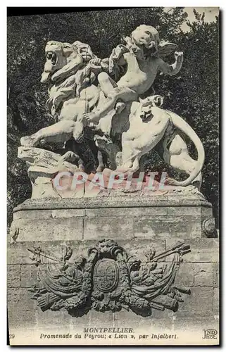 Cartes postales Montpellier Promenade du Peyrou Lion par Injalbert