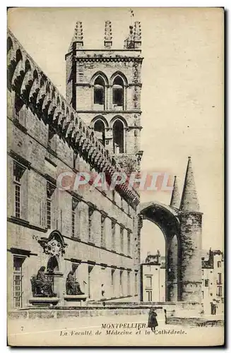 Cartes postales Montpellier La Faculte de Medecine et la Cathedrale